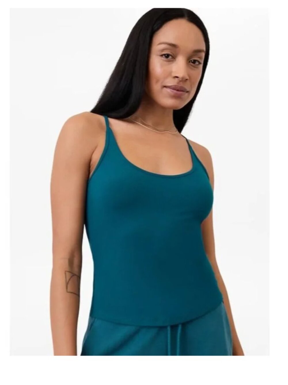 Athleta Signature Rib Thin StrapTank LARGE Coastal (teal) NEW IN BAG